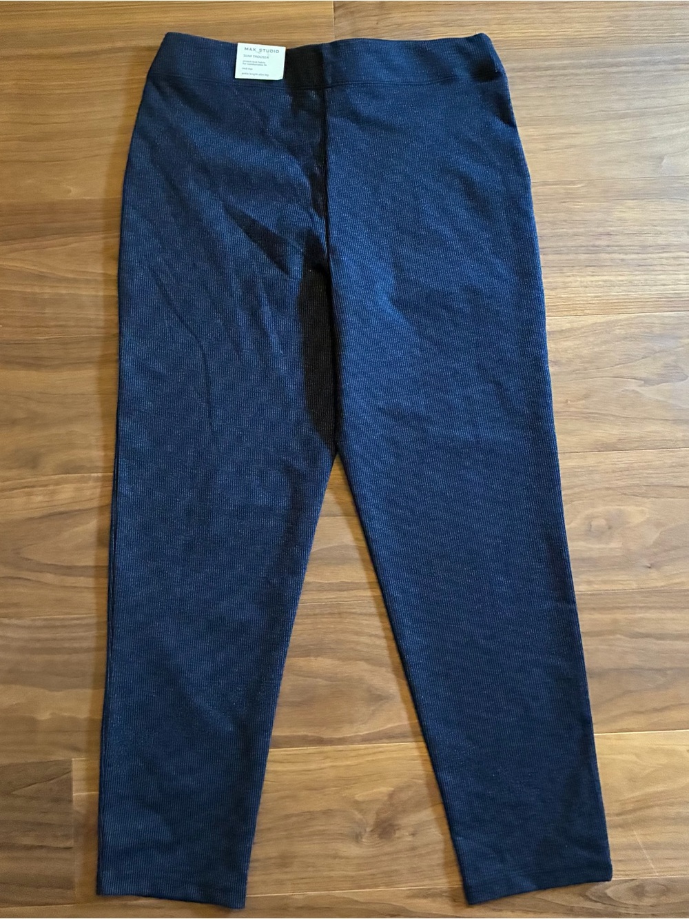 Navy Textured Ponte Leggings Pants